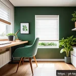 Home 19 홈스쿨링을 위한 학습 공간 꾸미기 - A cozy and well-organized study nook in a quiet corner of a modern Brazilian home, featuring a sleek...