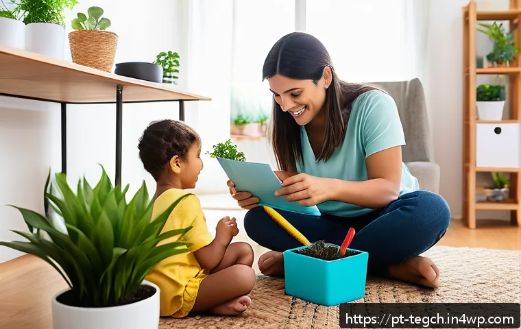홈스쿨링 부모를 위한 자기 개발 방법 - A warm and inviting family homeschooling scene in a modern Brazilian living room, featuring parents ...